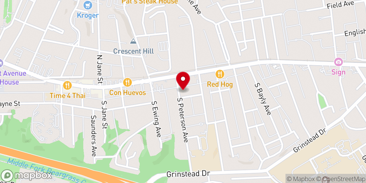 Map showing location of Crescent Hill United Methodist Church