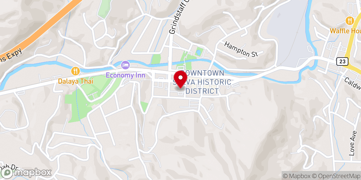 Map showing location of First Baptist Church