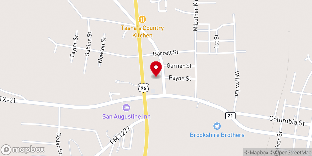 Map showing location of Ratcliff Church