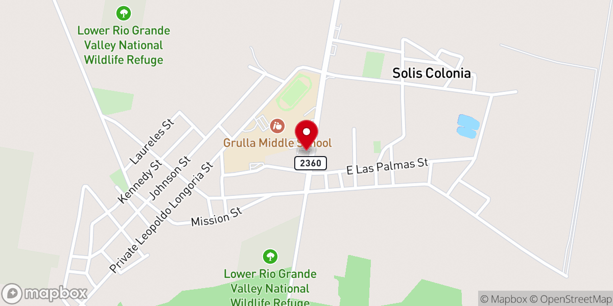 Map showing location of Grulla Mennonite Brethren Church