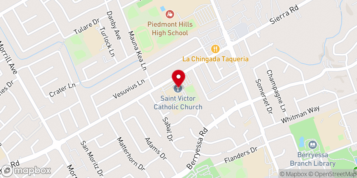 Map showing location of St. Victor Catholic Church