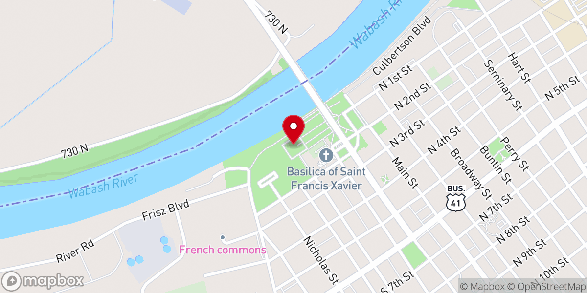 Map showing location of George Rogers Clark Memorial
