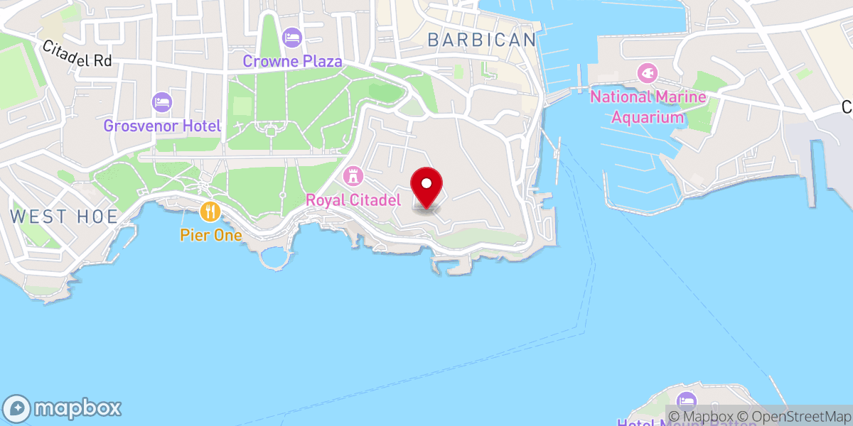 Map showing location of Royal Chapel of St Katherine-upon-the-Hoe