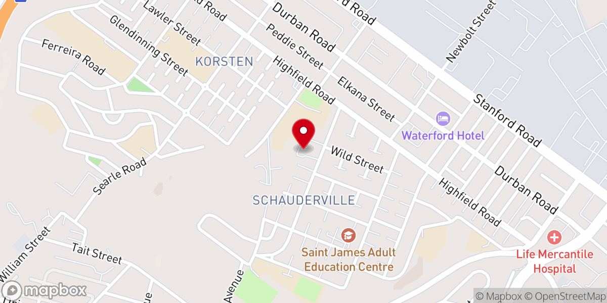 Map showing location of St Michael & All Angels Anglican Church