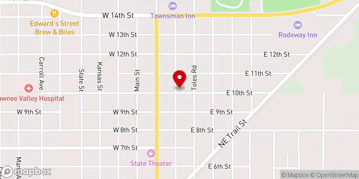 Map showing location of Father's House of Larned