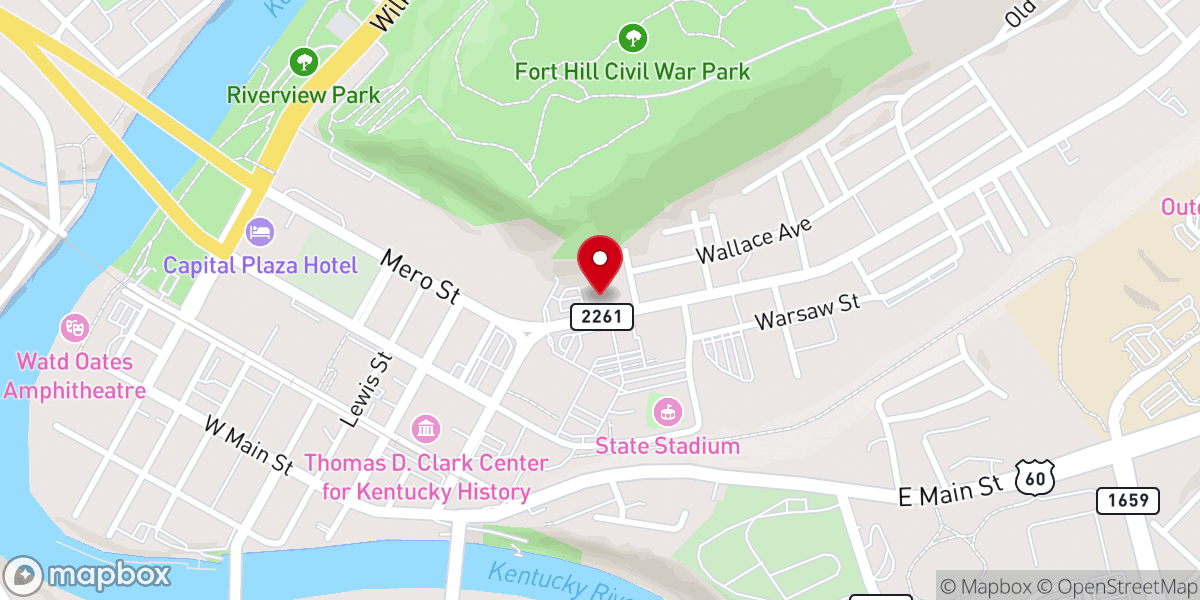 Map showing location of Memorial Baptist Church