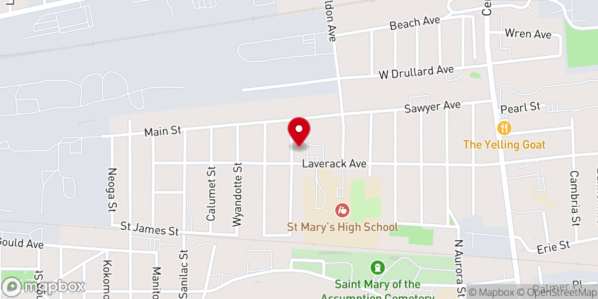 Map showing location of Our Lady of Pompeii Church