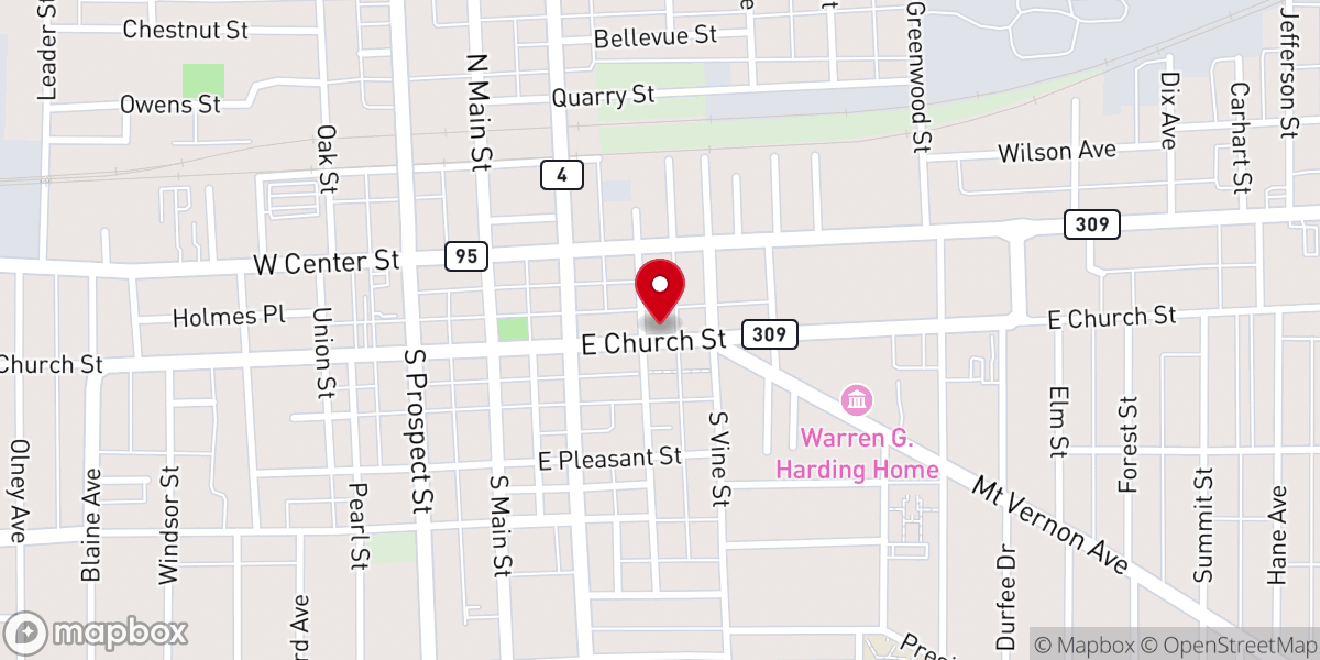 Map showing location of Salem United Church of Christ