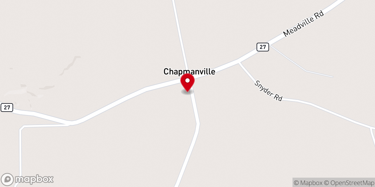 Map showing location of Chapmanville Community Church