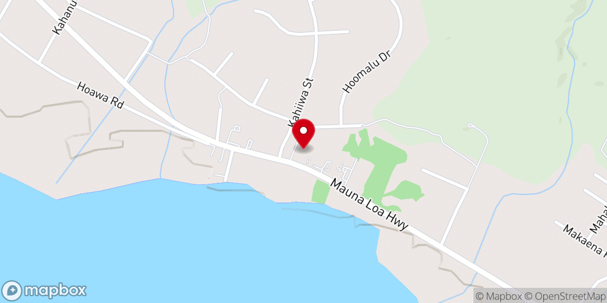 Map showing location of Kalaiakamanu Hou Church