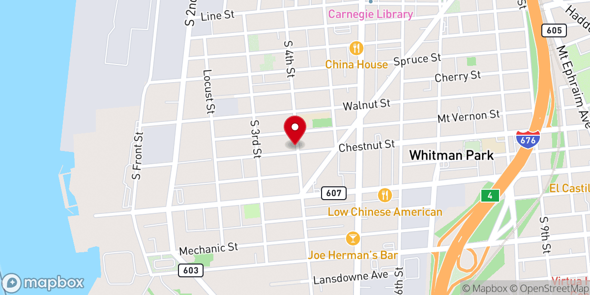 Map showing location of Baptist Temple Church