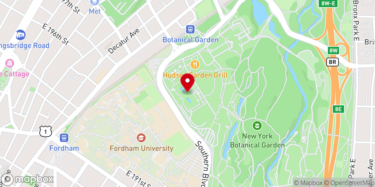 Map showing location of Enid A. Haupt Conservatory, NYBG