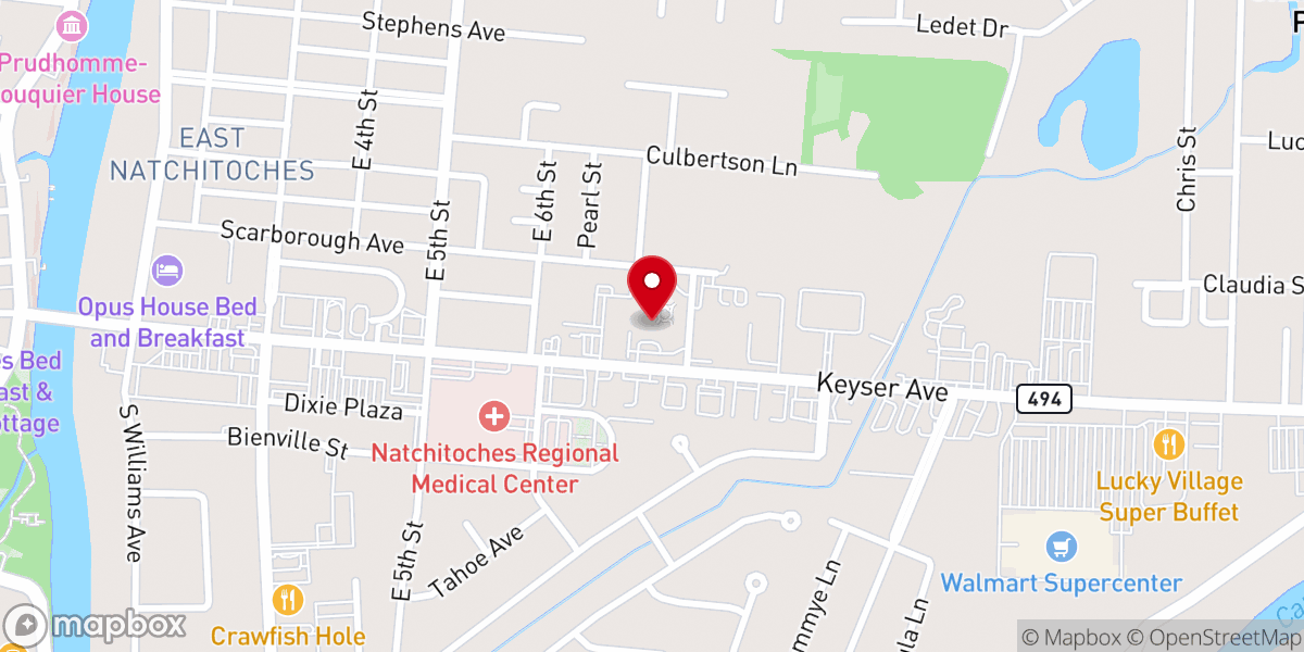 Map showing location of Courtyard of Natchitoches