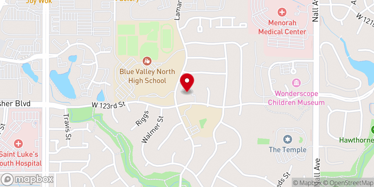 Map showing location of Calvary Chapel Kansas City