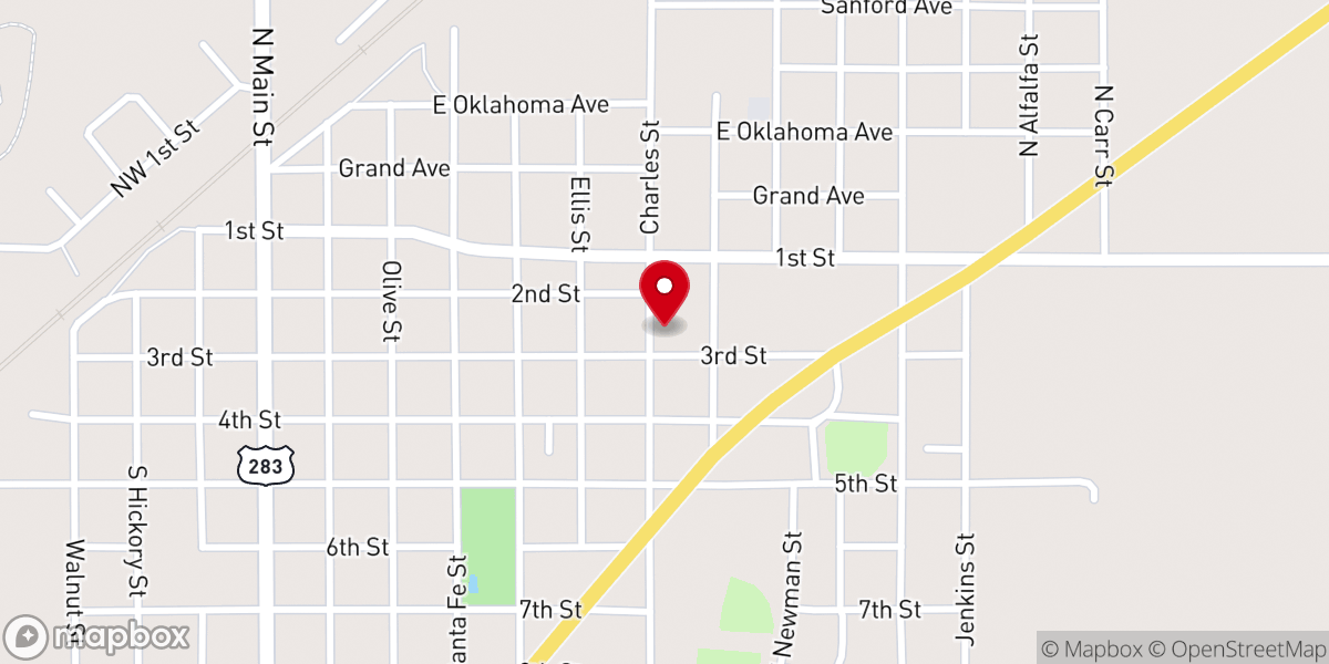 Map showing location of Christ Lutheran Church