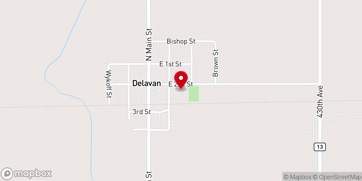 Map showing location of Faith Lutheran Church