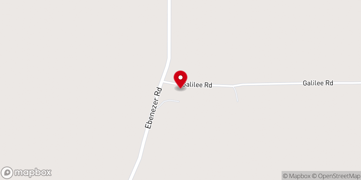 Map showing location of Galilee Church