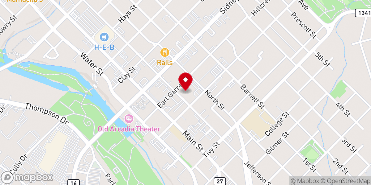 Map showing location of First Presbyterian Church