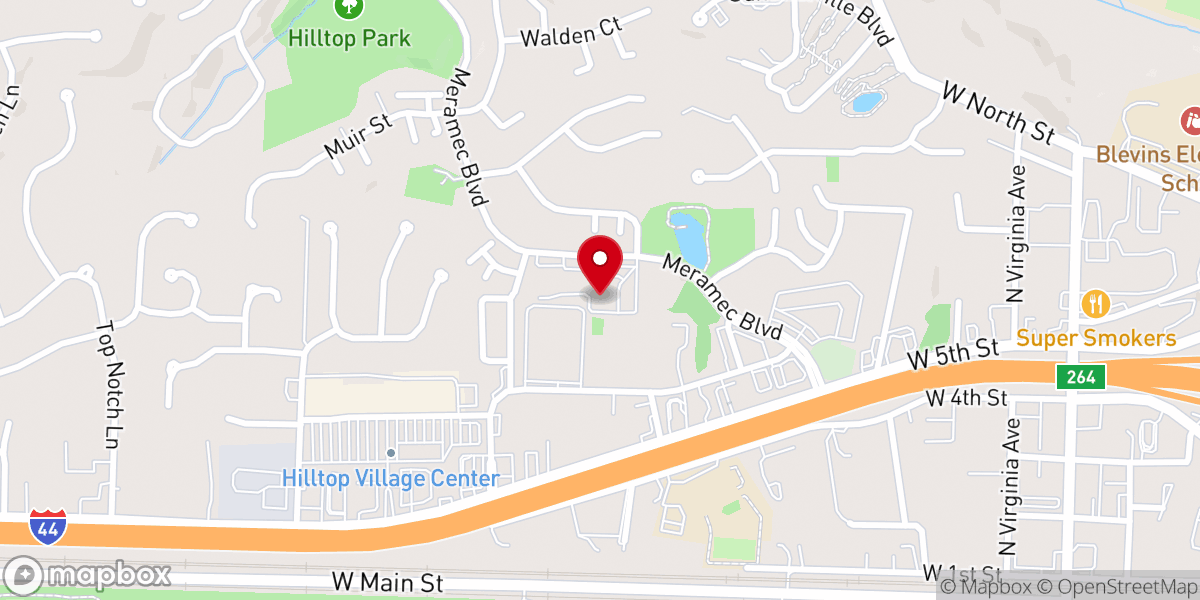 Map showing location of St. Mark's Lutheran Church