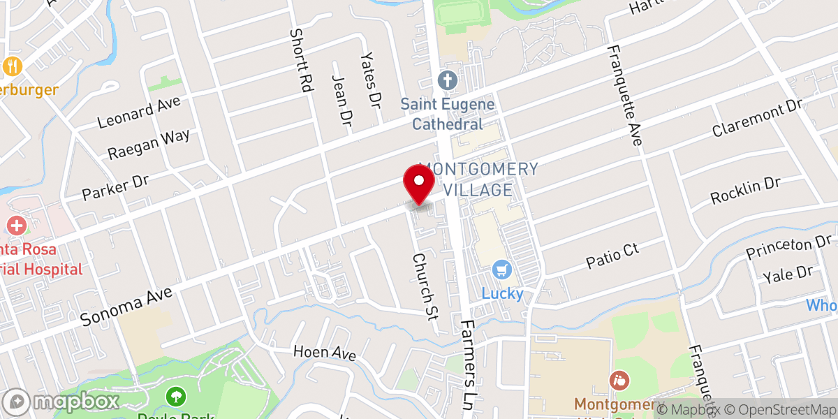 Map showing location of Sonoma Ave Church of Christ