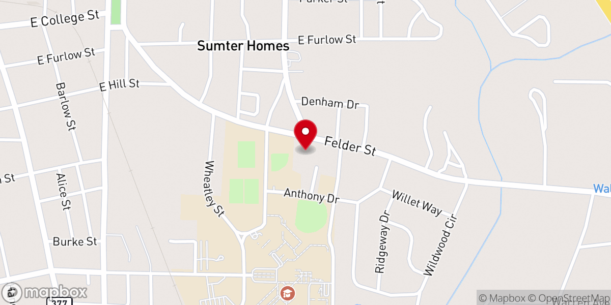 Map showing location of Amazing Grace Baptist Church