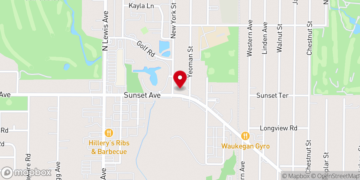 Map showing location of Waukegan Baptist Bible Church