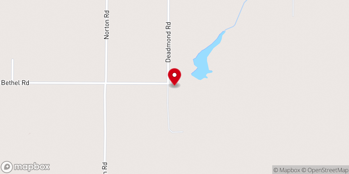 Map showing location of Bethel Church