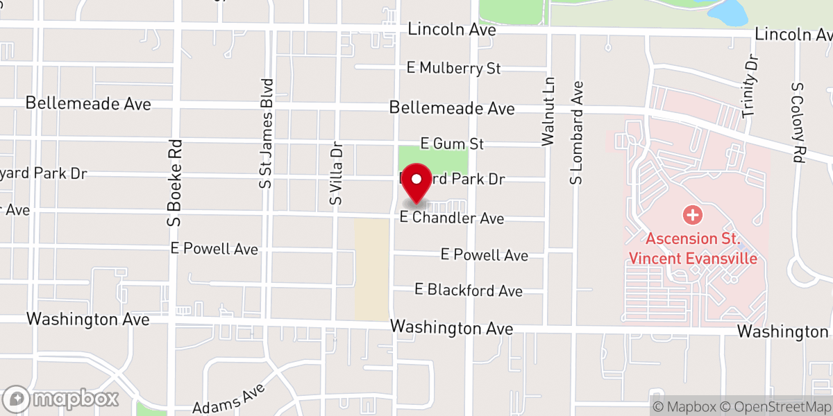 Map showing location of Annunciation Catholic Church