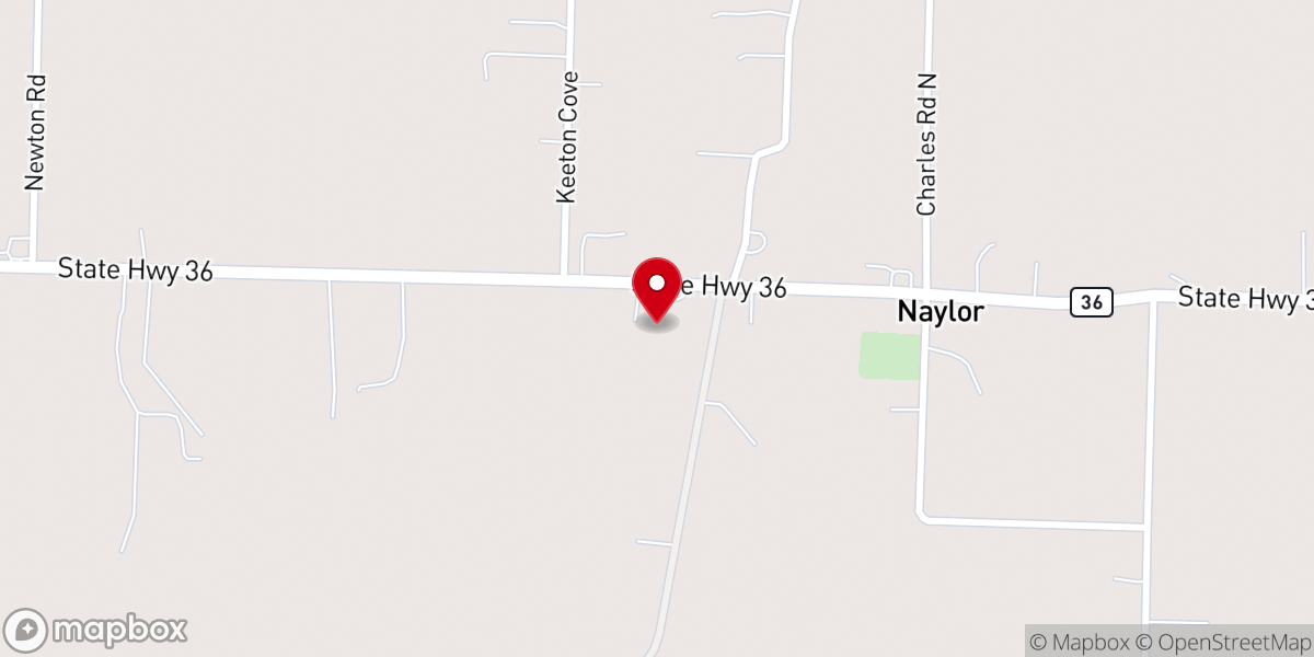Map showing location of Naylor Baptist Church