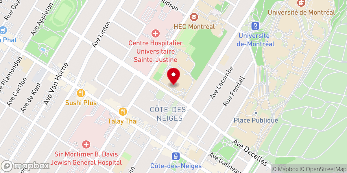 Map showing location of CMCI Montréal
