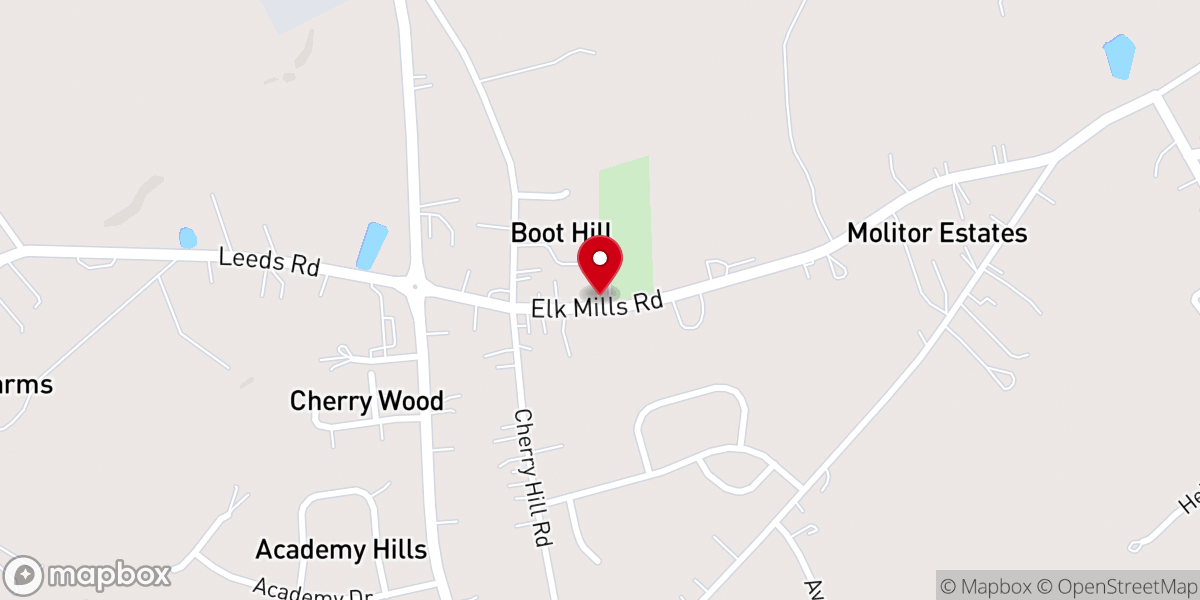 Map showing location of Cherry Hill Church