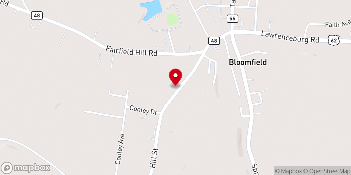 Map showing location of Second Baptist Church