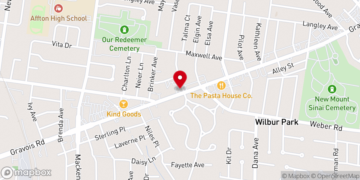 Map showing location of Affton Presbyterian Church