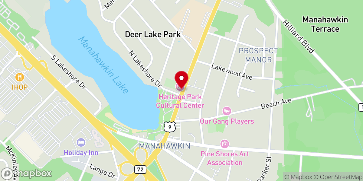 Map showing location of Old Manahawkin Baptist Church