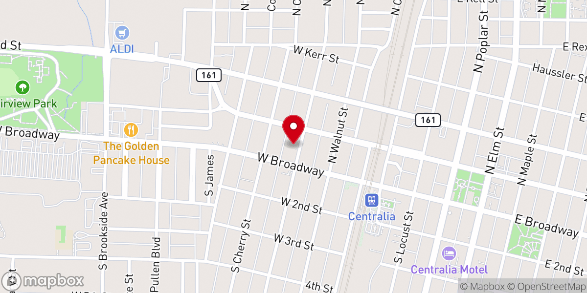 Map showing location of First Assembly of God Church
