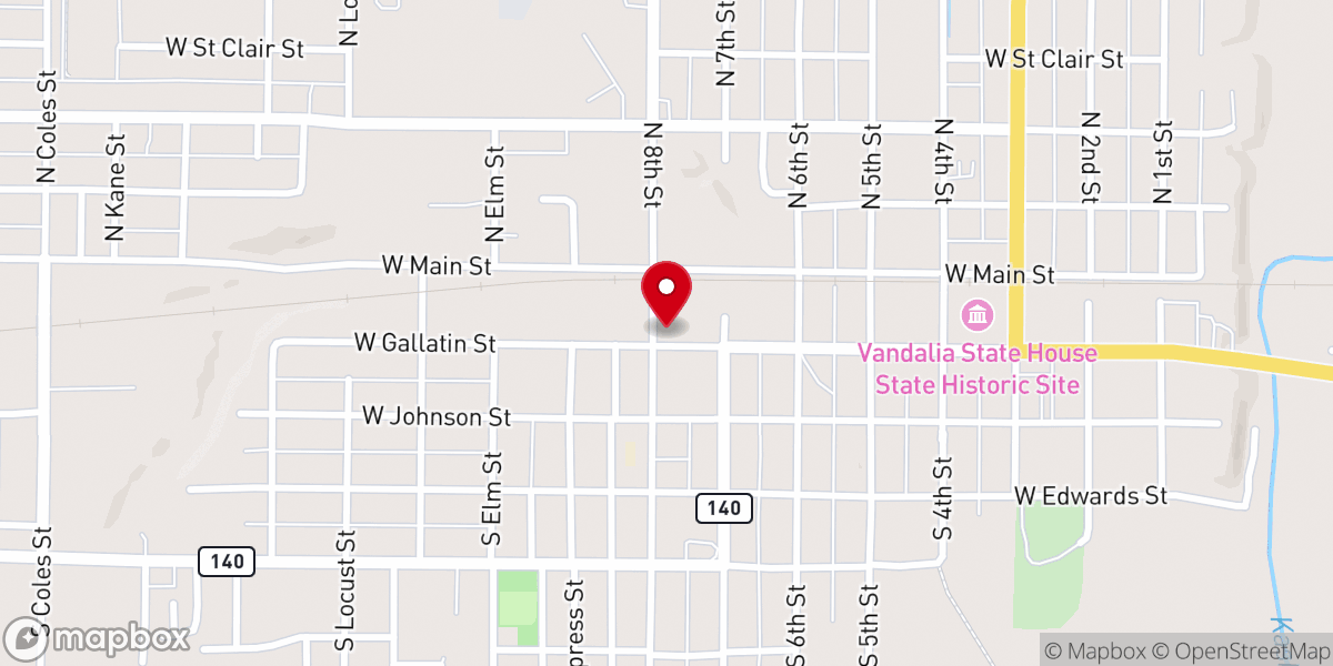 Map showing location of Saint James Evangelical Lutheran Church