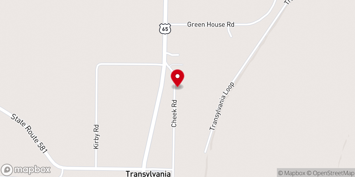 Map showing location of Transylvania Baptist Church