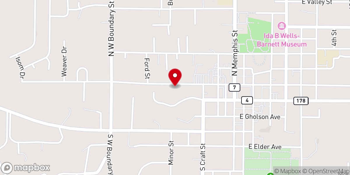 Map showing location of Asbury United Methodist Church