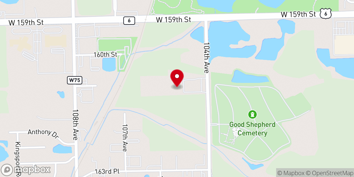 Map showing location of Calvary Church