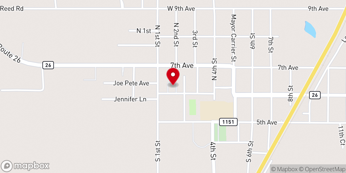 Map showing location of Allen Parish Police Jury