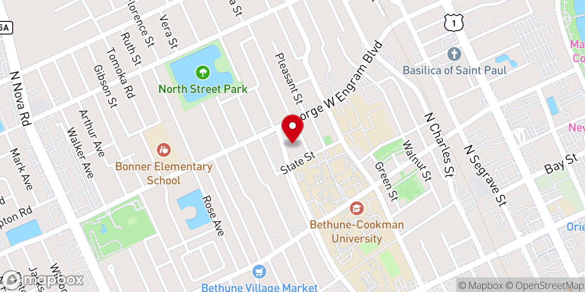 Map showing location of St Timothy's Episcopal Church