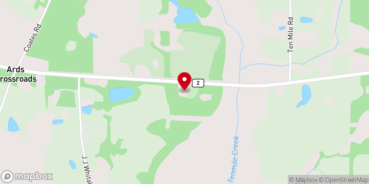 Map showing location of Red Hill United Methodist Church