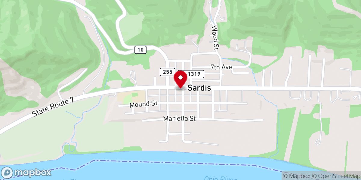 Map showing location of Sardis United Methodist Church