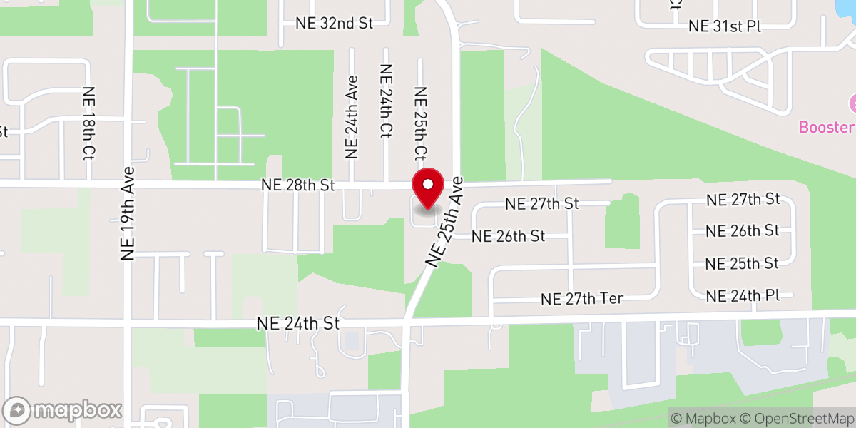 Map showing location of Woodside Baptist Church