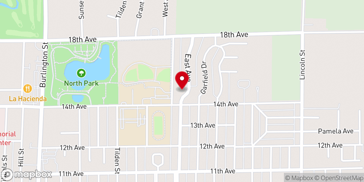Map showing location of Mount Calvary Lutheran Church