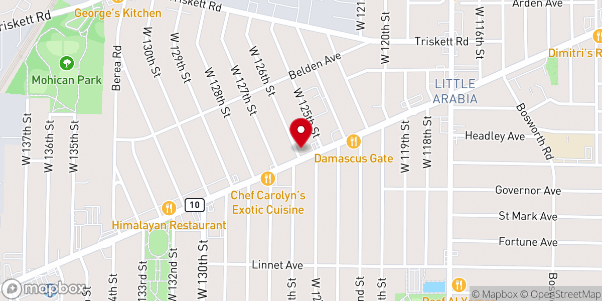 Map showing location of Nazarene Baptist Church