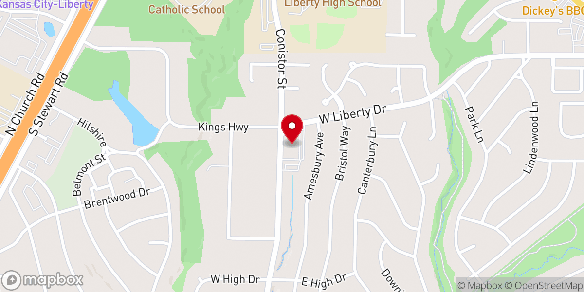 Map showing location of Liberty Christian Fellowship