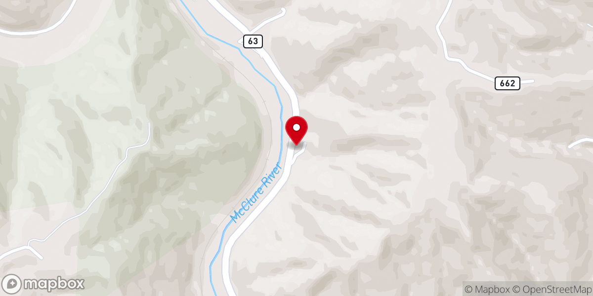 Map showing location of Mcclure Pentecostal