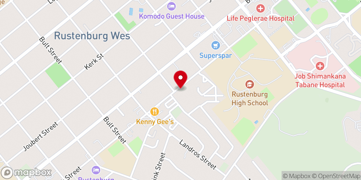 Map showing location of Nederduitsch Hervormde Kerk Rustenburg-Suid