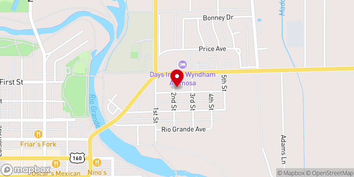Map showing location of Alamosa United Pentecostal Church